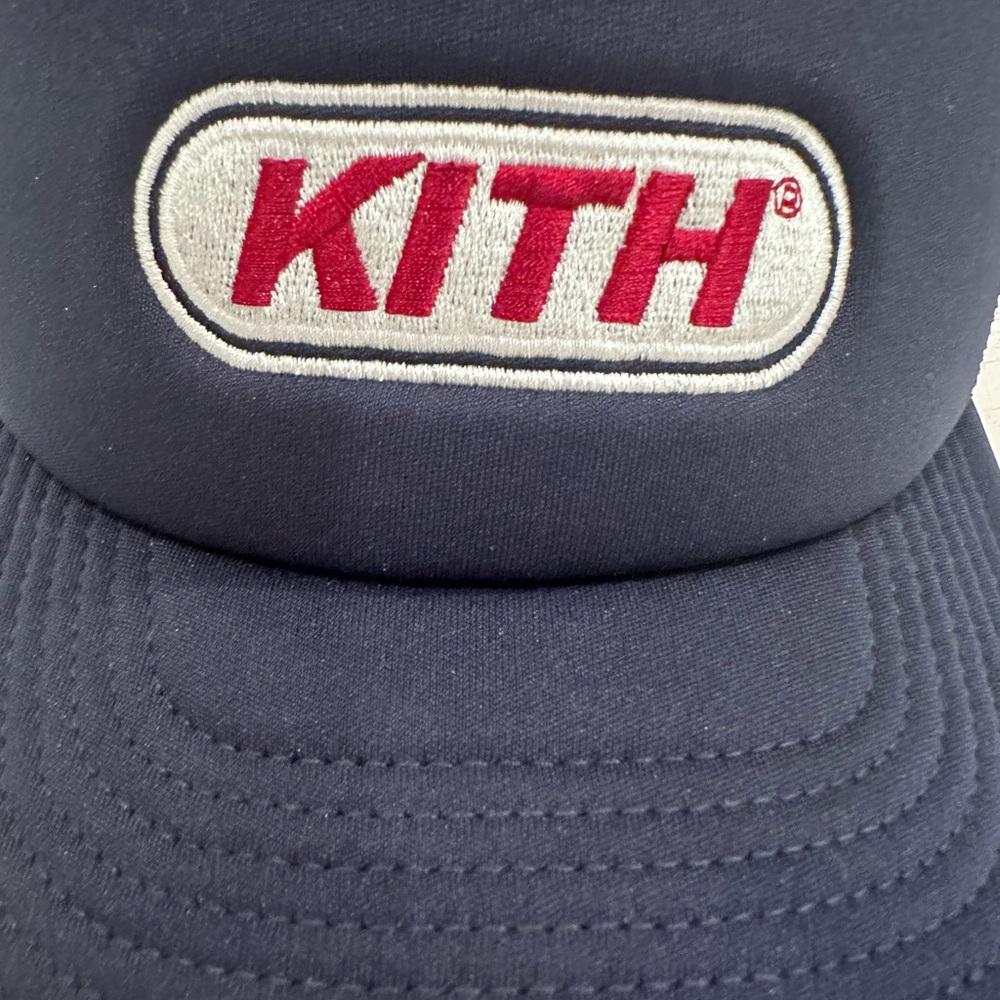 Kith Dark Blue Poly Foam Nolan Trucker Cap with Logo - Picture 2 of 8